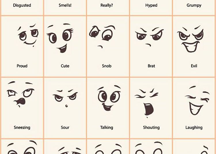 15 Cartoon Facial Expression Drawing Ideas