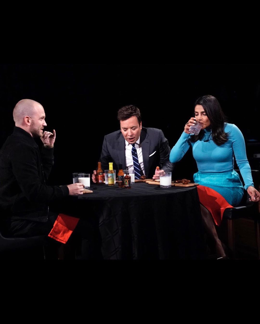 Priyanka Chopra Talking  (after Hot Ones wings ) on  at 11:35pm EST on NBC!  Wallpaper