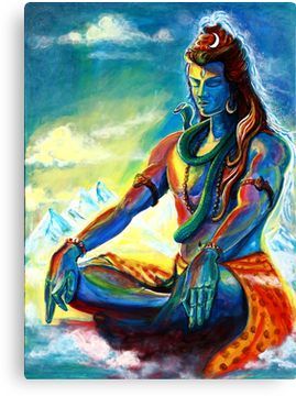 Majestic Lord Shiva In Meditation Canvas Print By A Little