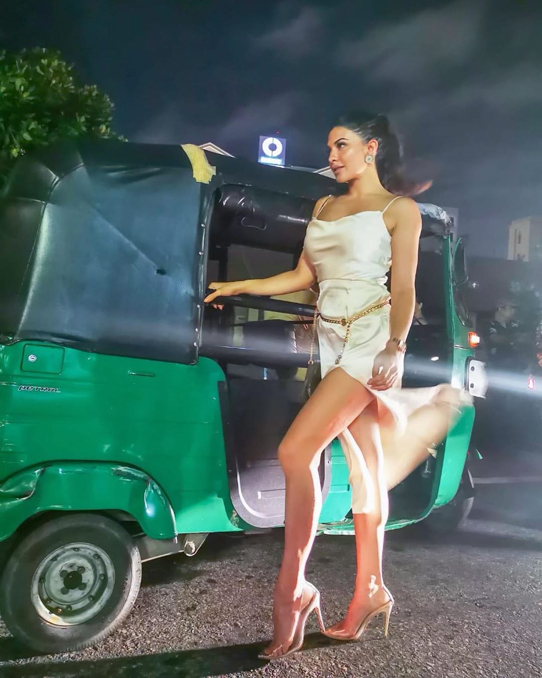 Jacqueline Fernandez My Favorite Ride Is Tuktuk Wallpapers