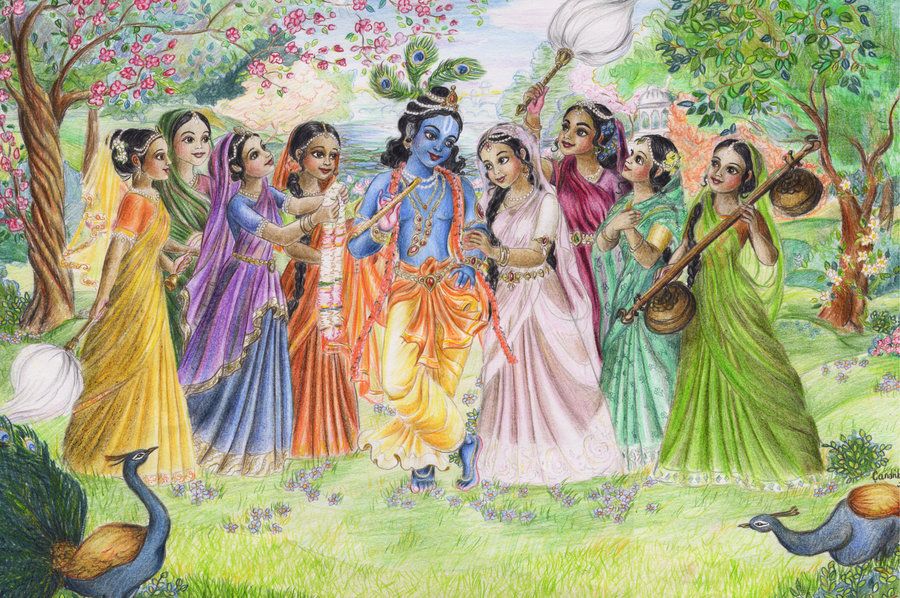 Krishna With Gopis By Candrika108 On Deviantart