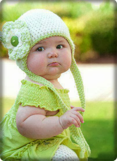 Nice Baby Picture In Green Dress