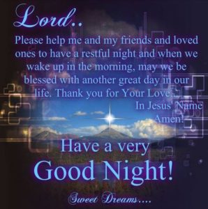 Good Night Prayer for Friends & Family