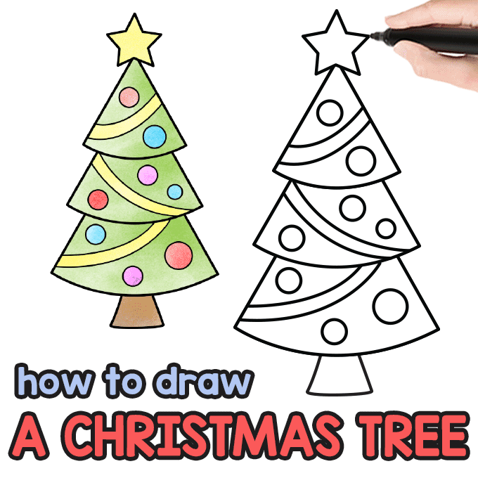 23+ Cute Christmas Tree Ideas Drawing
