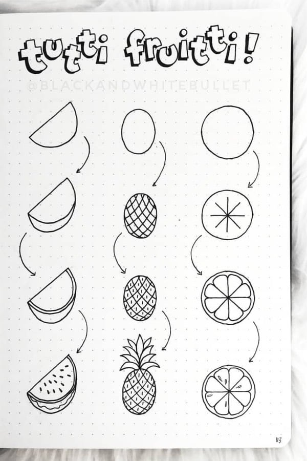 25 Best Step By Step Food Doodles For Your Bujo