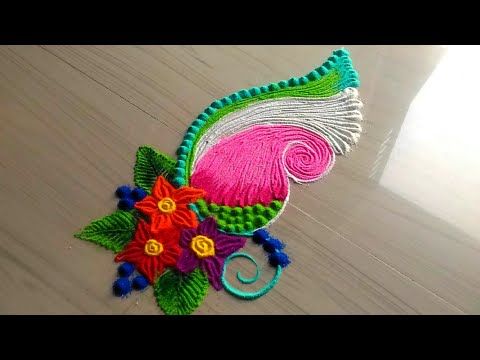 5 minutes rangoli designs/easy,quick,small & simple super creative rangoli designs by jyoti Rathod