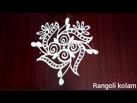 6×2 Dots Rangoli Designs For Beginners |24/7 Rangoli | Latest Kolam #Rangolidesigns #Kolam #Muggulu