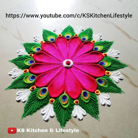 Art by Sangeeta on Instagram: “Janmashtami Special Rangoli design by Sangeeta. Video available on YouTube Channel (KS Kitchen & Lifestyle) #rangoli #1”