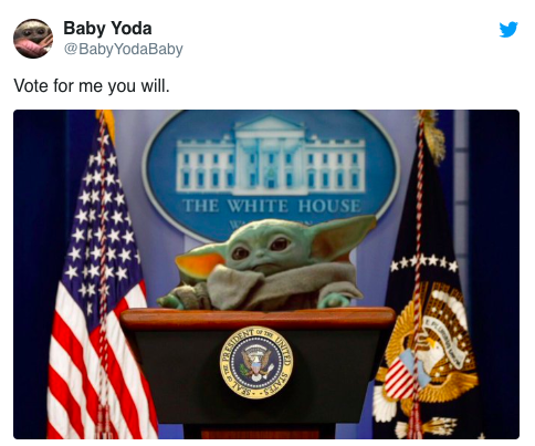 Baby Yoda For President Meme