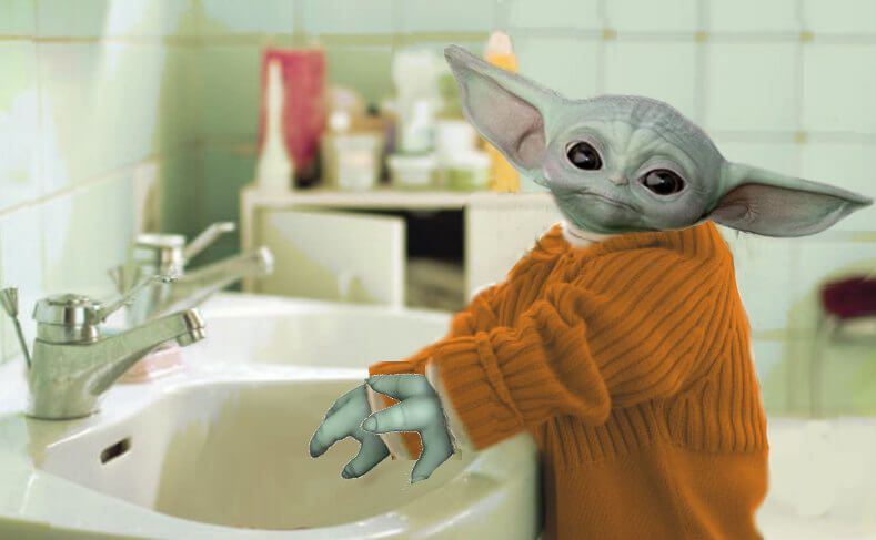 Baby Yoda Washing Hands Meme – Make Viral Memes in Seconds