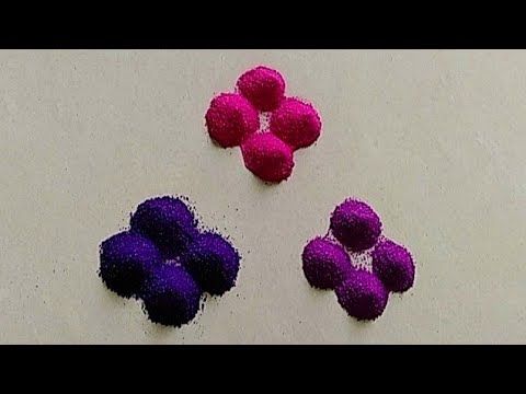 Beautiful And Innovative Flowers Rangoli Design With Colours/ Satisfying Sand Art