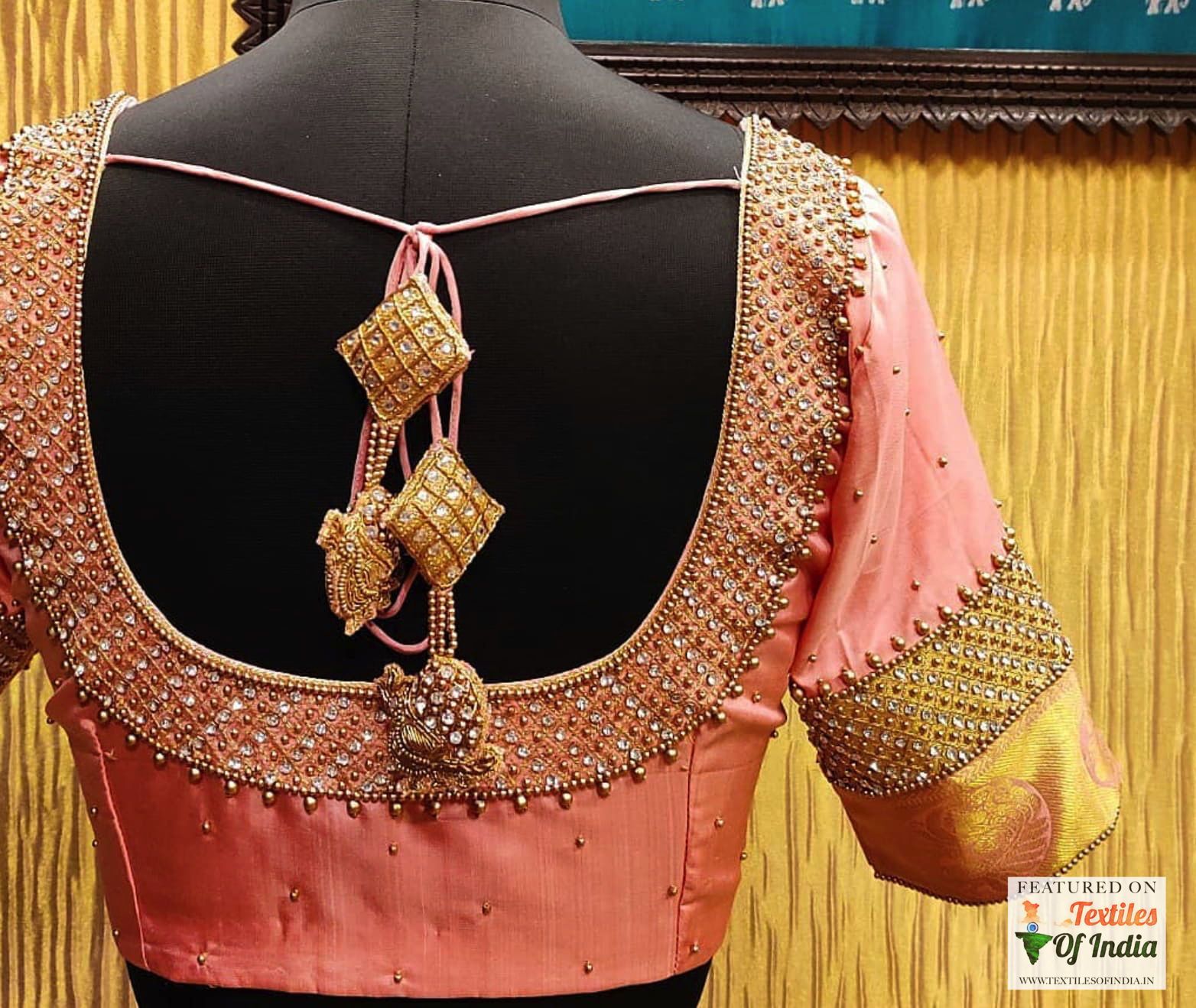 Best 200 u neck blouse Intricate unique bridal south Indian fashion bridal blouse styles front/back