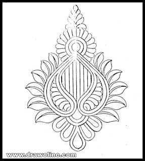 Butta Khaka Design Drawing For Hand Emroidery Saree/ All Over Butta Butta Design Pencil Sketch On Paper