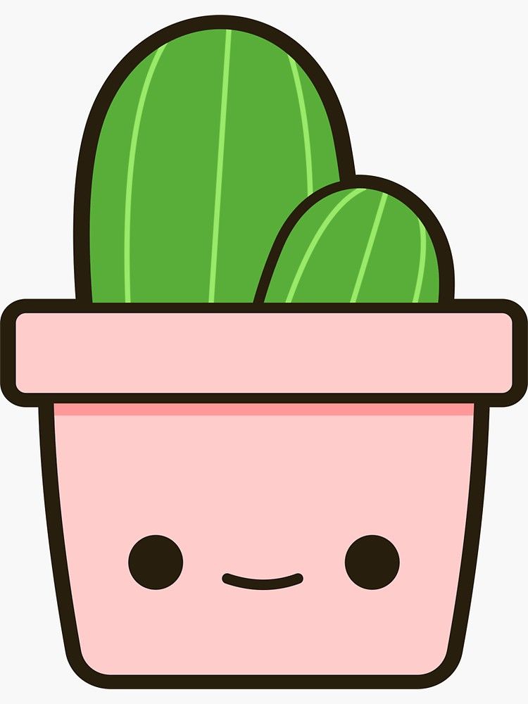 Cactus in cute pot Sticker