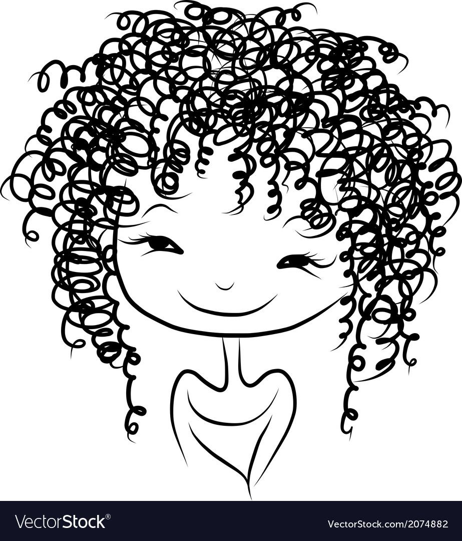 Cute girl smiling, sketch for your design. Download a Free Preview or High Quality Adobe Illustrator Ai, EPS, PDF and High Resolution JPEG versions.