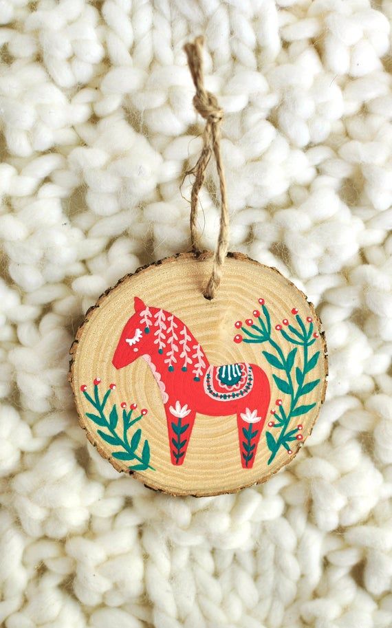 Dala Horse Ornament Scandinavian Christmas Tree Decorations | Etsy