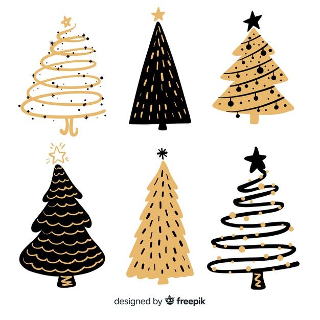 Download Hand Drawn Christmas Tree Collection for free