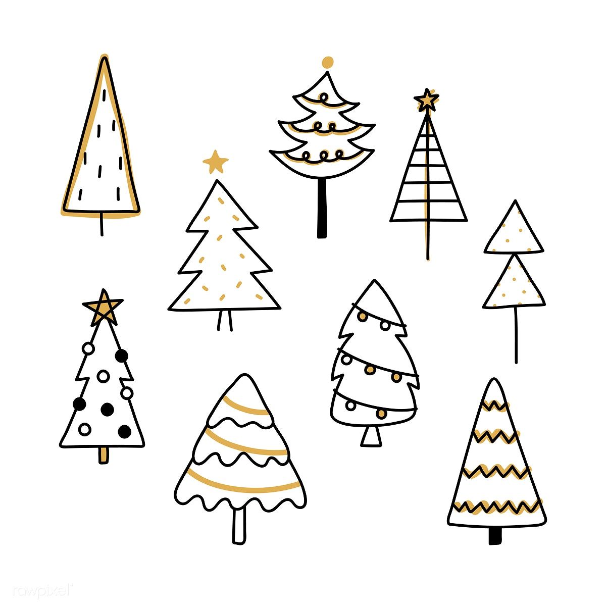 Download premium vector of Christmas pine tree pattern background drawing