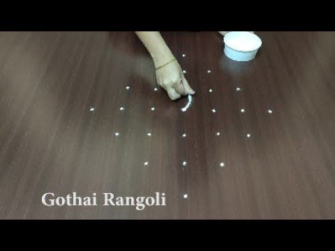 Easy Kolam N Rangoli Designs 7X1 Dots/Beginners Kolam/Latest Muggulu Rangoli/Gothai Rangoli