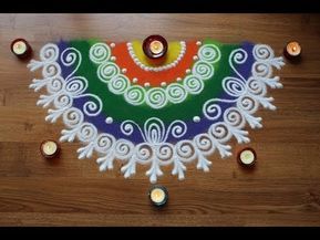 Easy Semi Circle Sanskar Bharti Rangoli Designs |Diwali Special Rangoli By Shital Daga