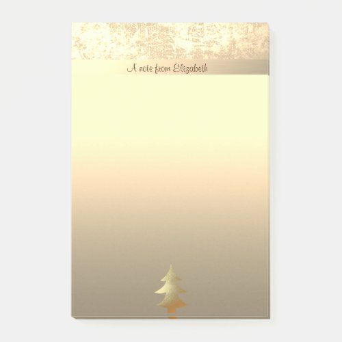 Elegant Gold Christmas Tree – Personalized Post-it Notes