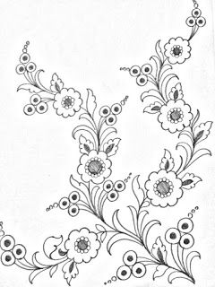 Floral Designs Pencil Sketches For Embroidery,Hand Embroidery Saree Sketch,.