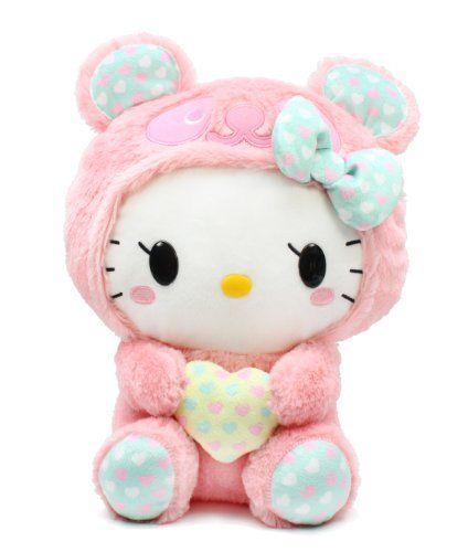 Furyu Hello Kitty Panda Fluffy Heart Big 13&Quot; Plush 3838, Pink