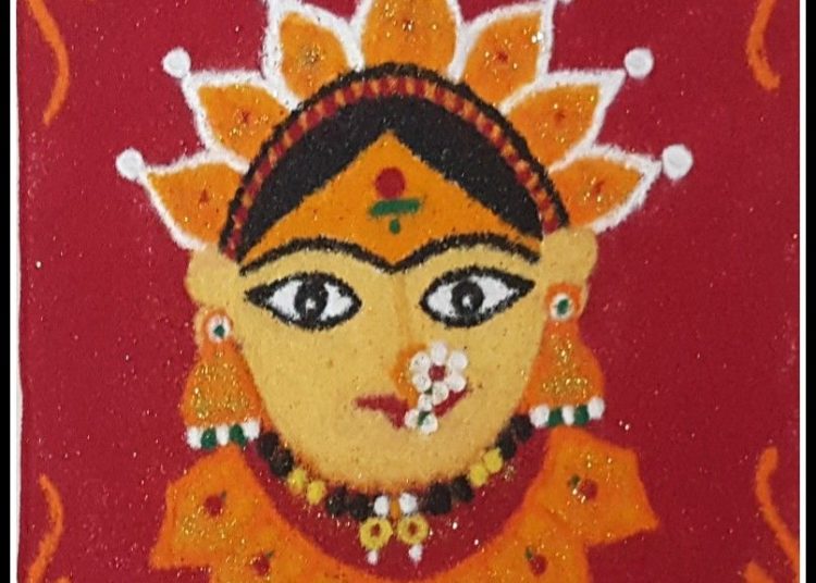 Good Morning ? My Rangoli For 6Th Day Of Navratri -- Colour Red⚘????? Www.facebook.com/...