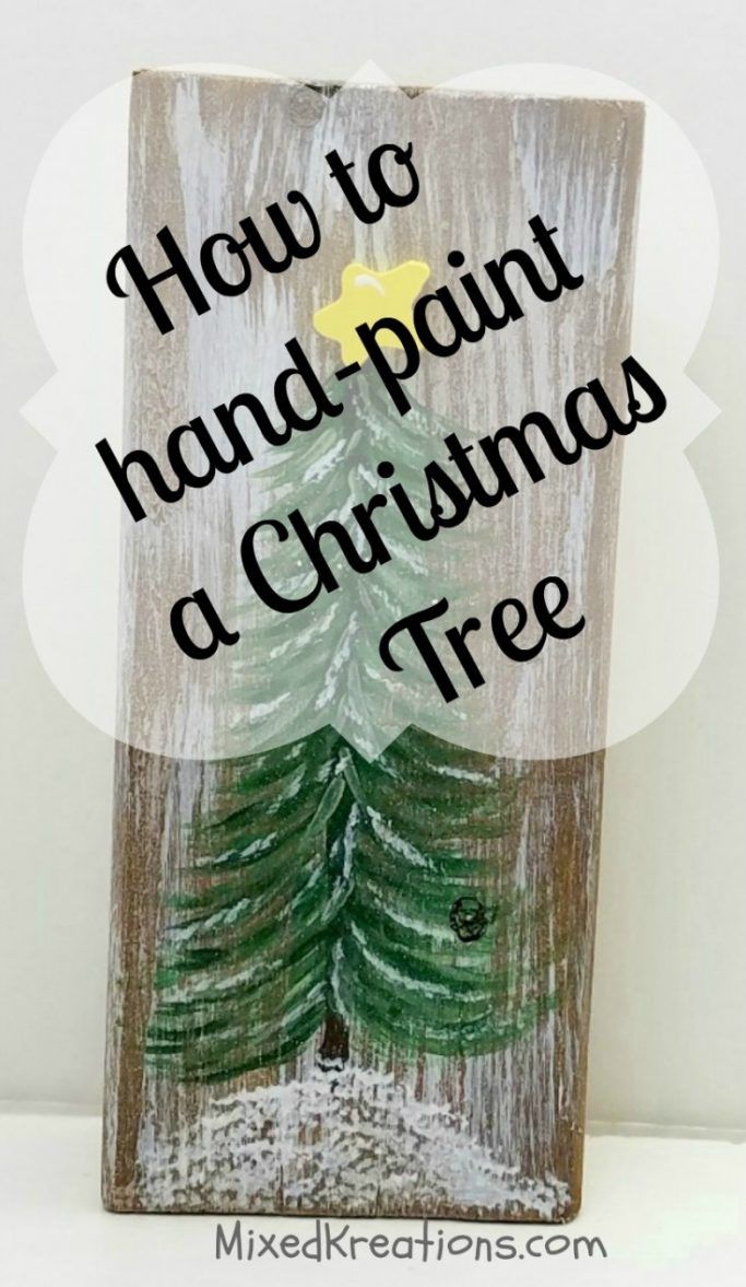 Hand Painted Christmas Tree On A Cedar Picket