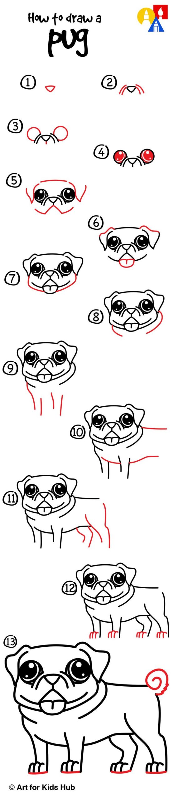 How To Draw A Pug - Art For Kids Hub -