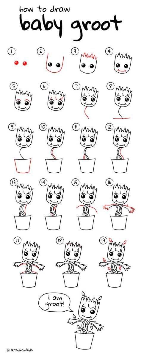 How To Draw Groot Groot Baby Baby Groot