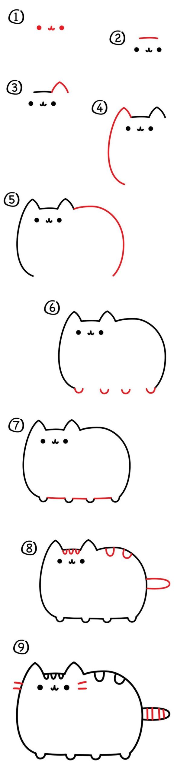 How To Draw The Pusheen Cat - Art For Kids Hub -