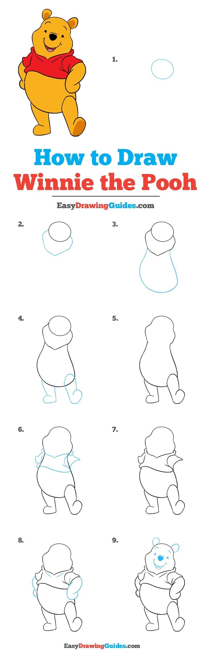 How To Draw Winnie The Pooh - Really Easy Drawing Tutorial