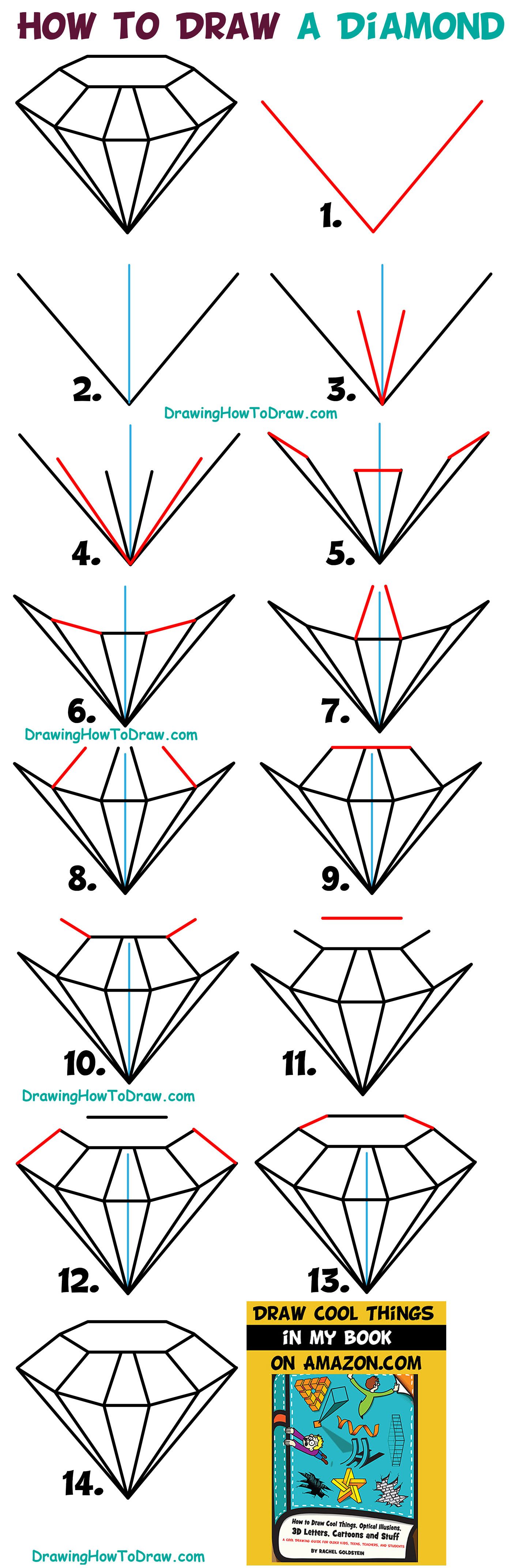 How To Draw A Diamond Easy Step By Step Drawing