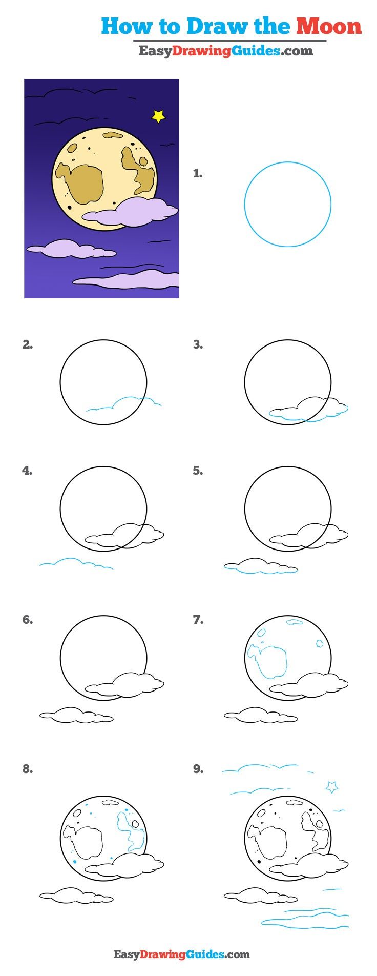 How To Draw The Moon – Really Easy Drawing Tutorial