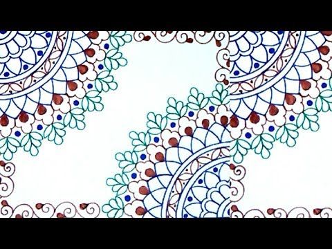 How To Esay Pencil Art Hand Embroidery Saree Designs Sketch | Esay And Colourful Rangoli Designs