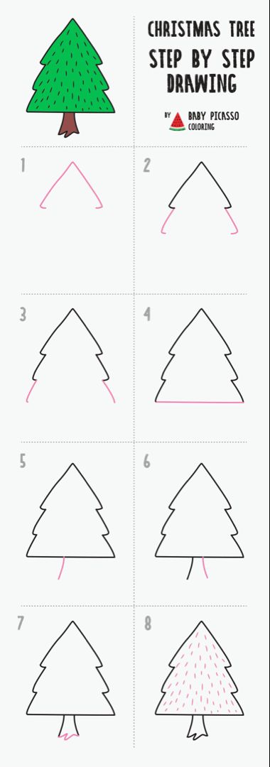 How to draw a Christmas tree easy [8 different ways] – YouTube