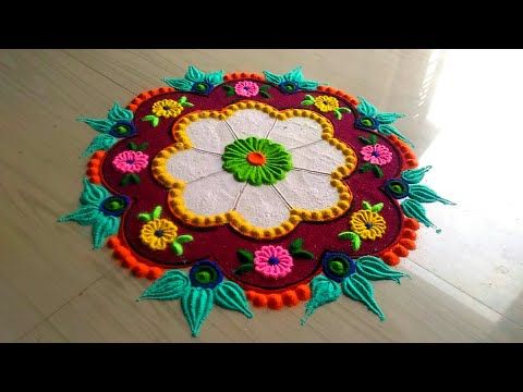 How To Make Rangoli Designs For Festival'S Gudi Padwa,Diwali,Ugadi Rangoli By Jyoti Rathod