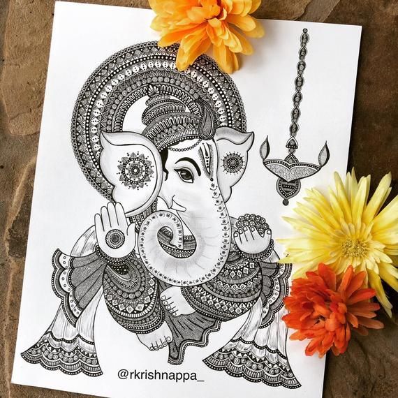 Lord Ganesha Art Print Home Decor Etsy