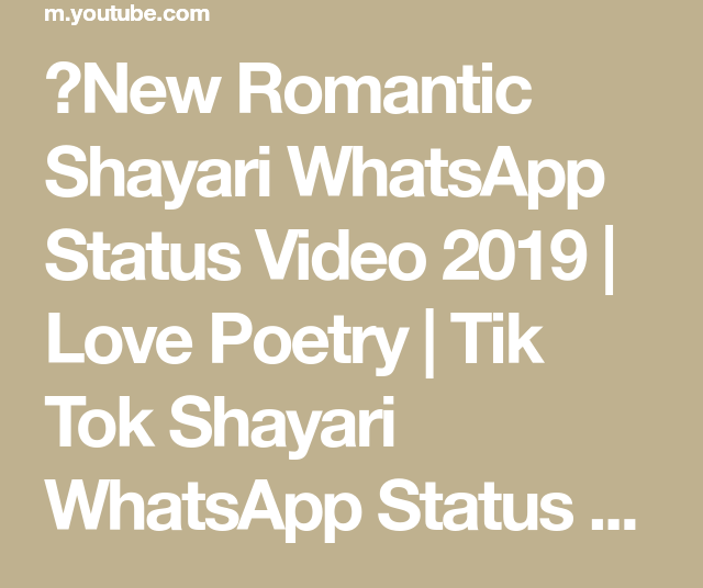 New Romantic Shayari Whatsapp Status Video Love Poetry