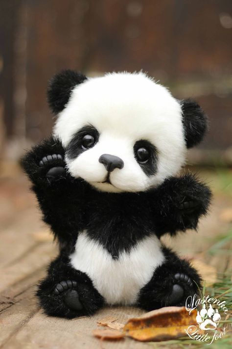 Panda Bear Hugo Handmade Plush Collectible Artist Stuffed | Etsy