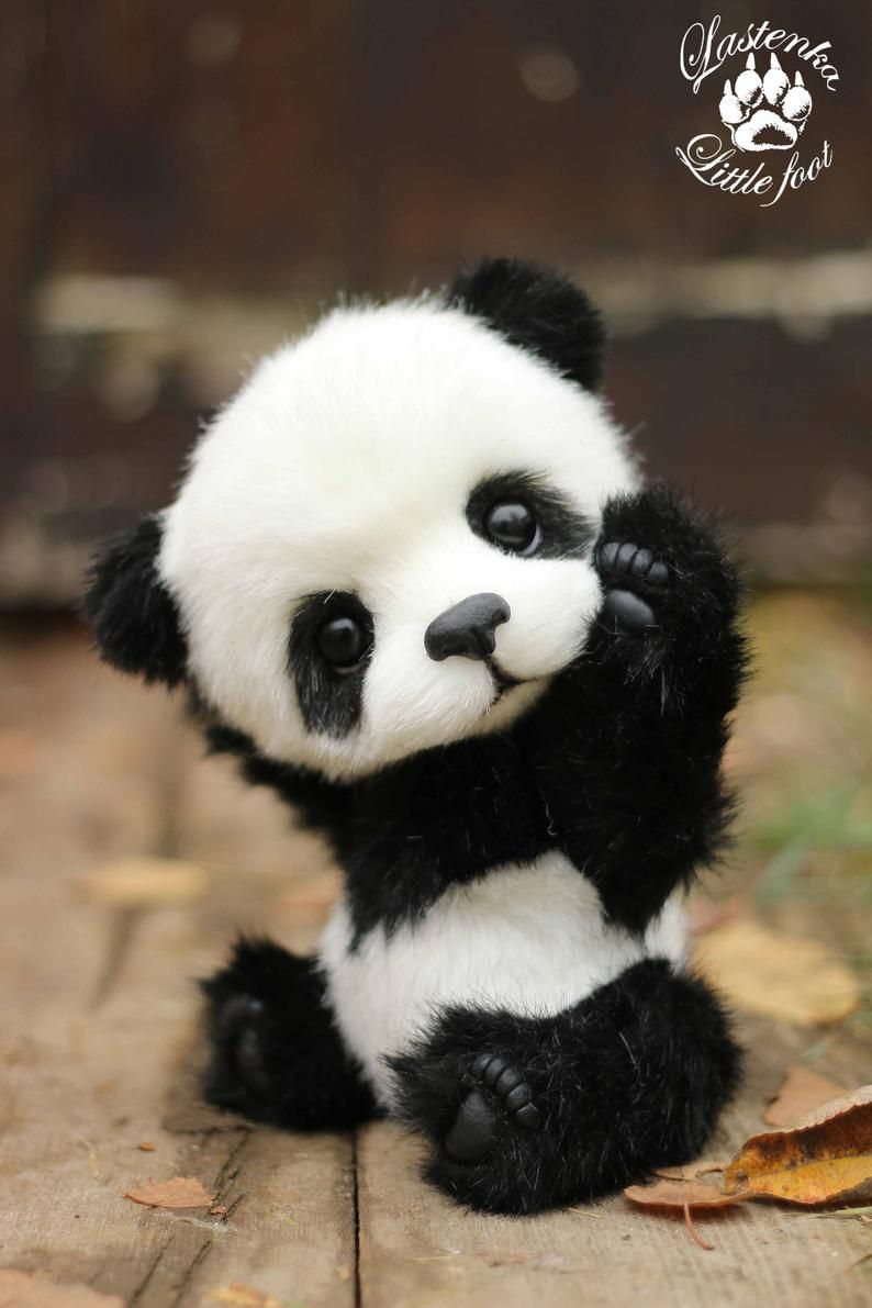 Panda Oso Hugo Hecho A Mano Artista Coleccionable Relleno Oso