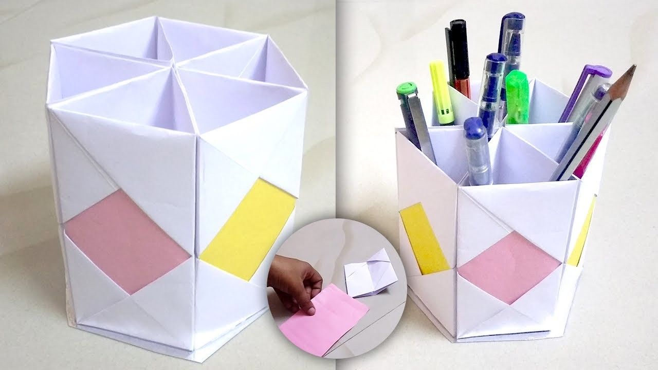 Pen Stand From Waste Material | Origami Pen Holder | Pen Holder From Paper