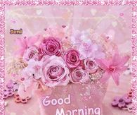 Pink Rose Basket Good Morning Gif