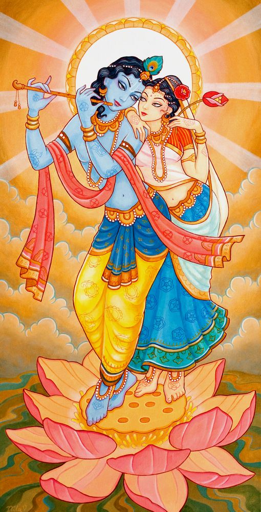 Radha Krishna Art Print By Nilambari