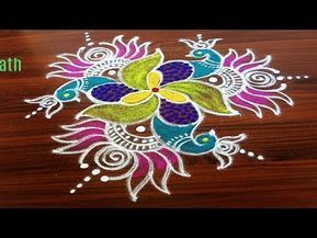 #Simple Lotus Rangoli Design For Beginners With 5Dots Made Easy To Draw For Everyone