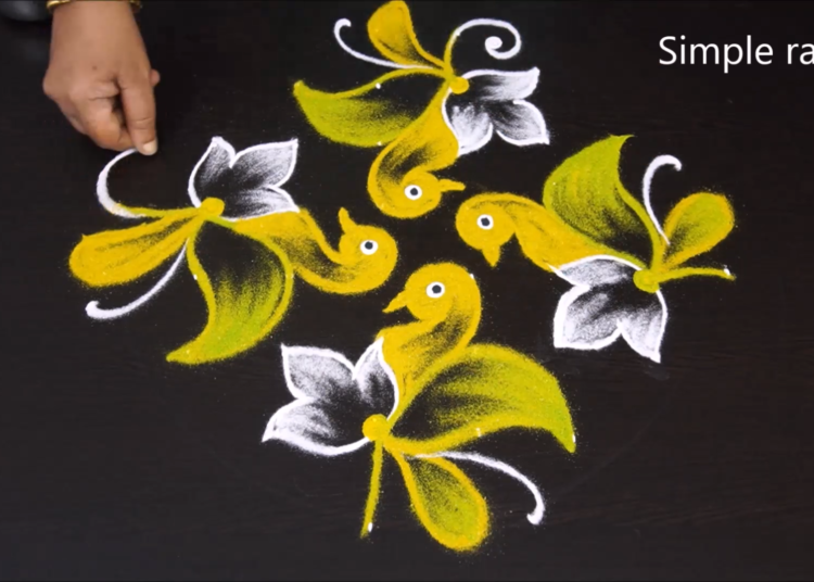 Simple Birds Rangoli Design For Diwali Creative Rangoli