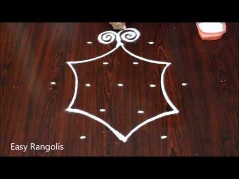 Simple Rangoli Designs-Small Daily Kolam-Simple Muggulu- 5X3-Rangoli-Rangoli Special Designs