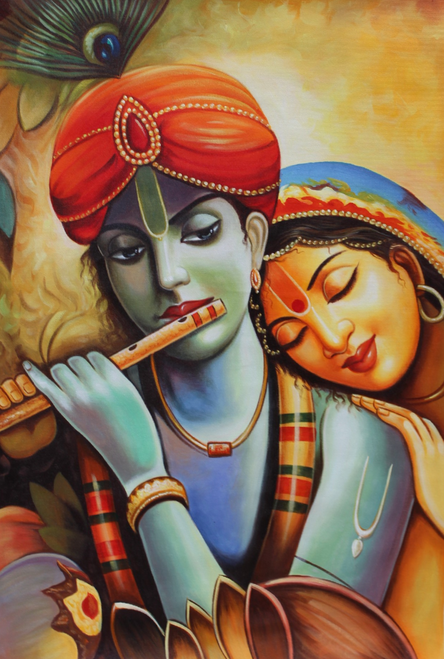 The Divine Radha Krishna 3 Art 3319 31304 Handpainted Art Painting