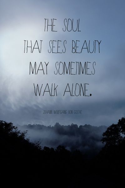 The soul that sees beauty may sometimes walk alone. #INFP